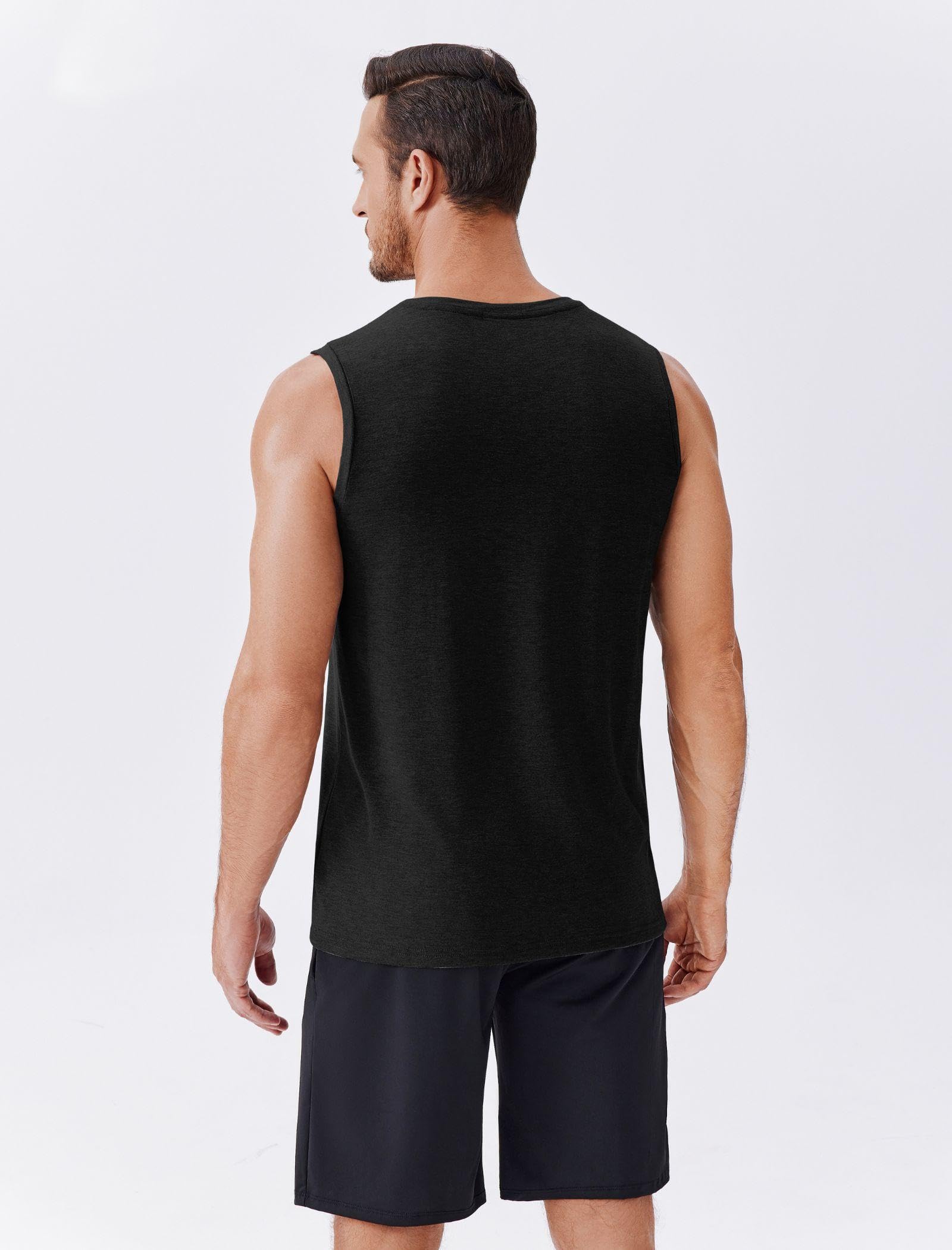 PINSPARK Men's 3 Pack Workout Tank Tops Gym Sleeveless Shirts Quick Dry Training Muscle Shirts for Men