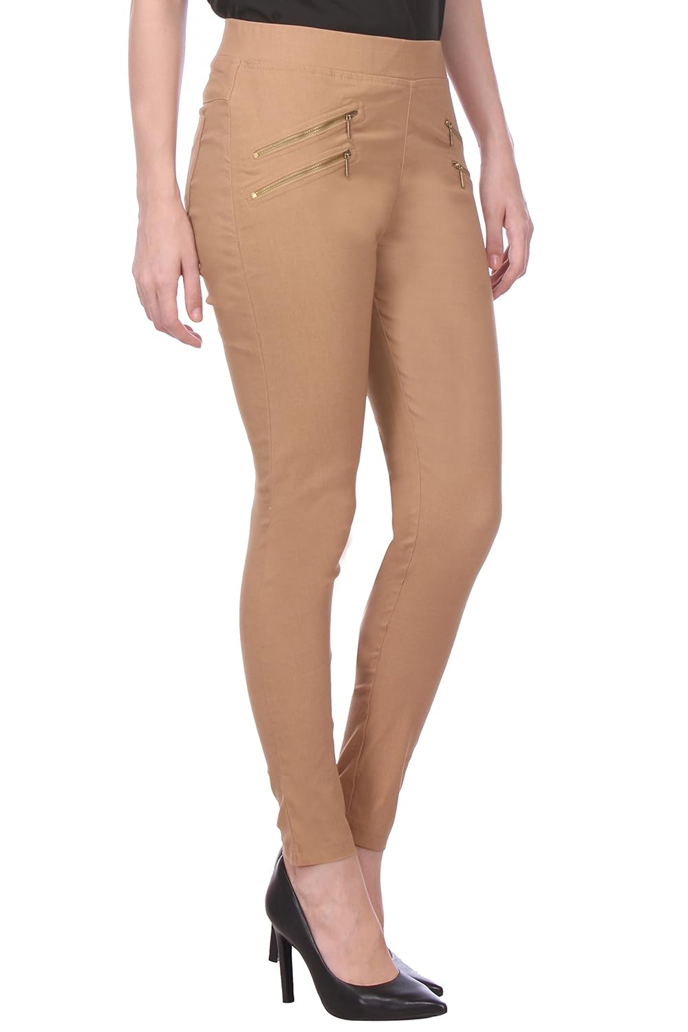 deewa cotton solid jeggings for women