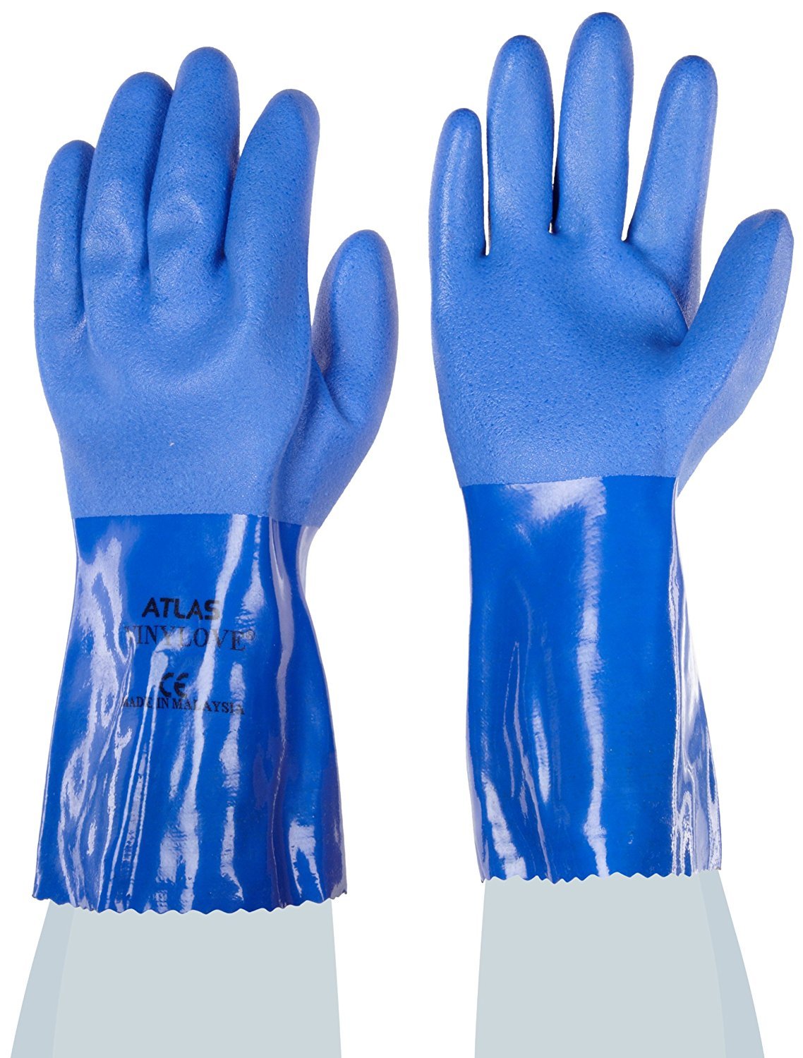 SHOWA Atlas 660 Triple-Dipped PVC Coated Glove with Cotton Liner, Small (Pack of 12 Pairs): Chemical Resistant Safety Gloves: Industrial & Scientific