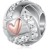 Daixiya Sport Charm Sterling Silver Volleyball/Baseball/Softball/Soccer/Basketball/Football/Pickleball/Hockey Charms for Bracelets Sport Jewelry Gifts for Women