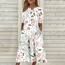 House Dress for Women Elderly Women's 2024 Casual