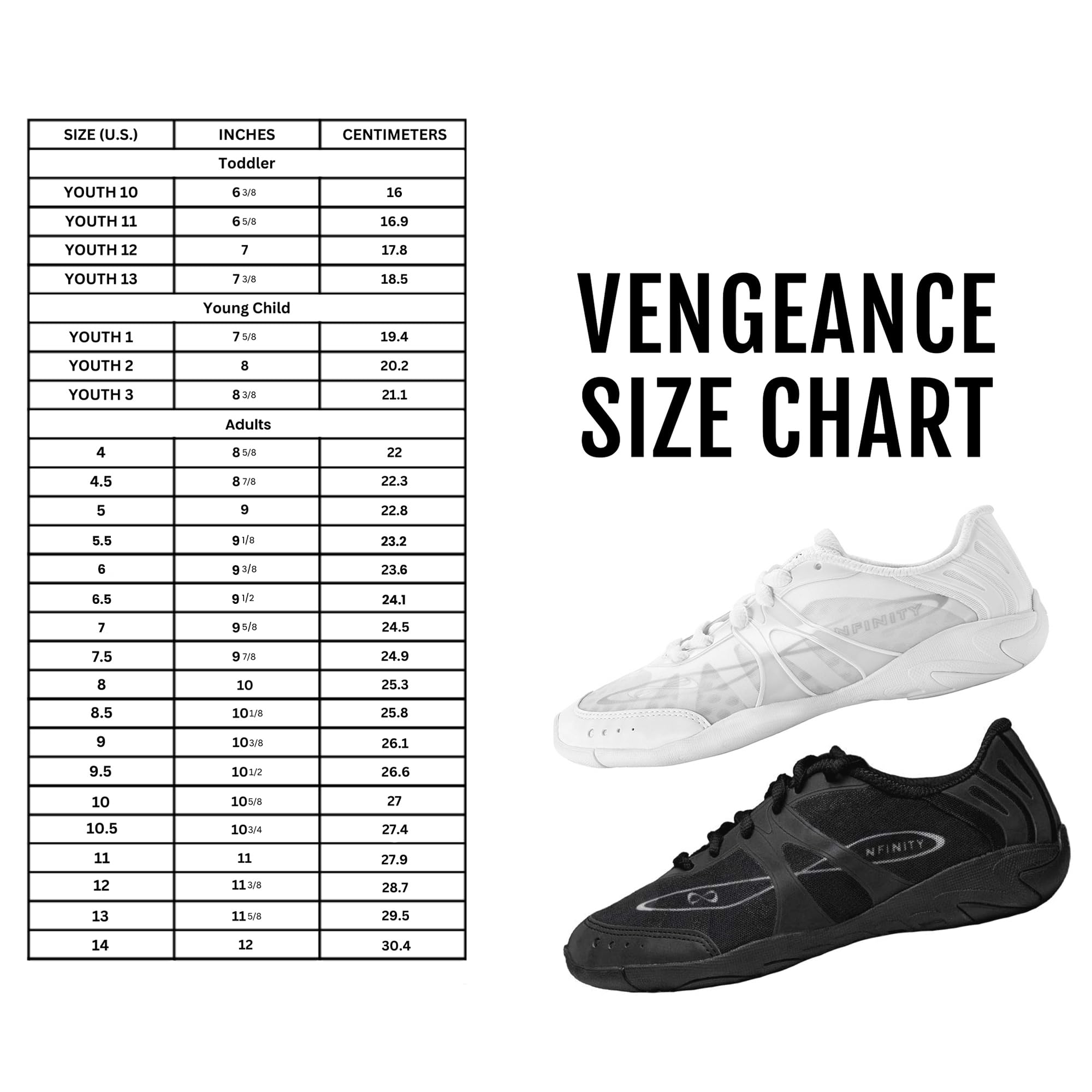 Nfinity Vengeance Cheer Shoes for Women – High-Performance Indoor Gym Sneakers for Cheerleading – Lightweight and Durable for Competition