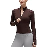 CRZ YOGA Butterluxe Waist Length Jackets for Women - Full Zip Athletic Track Tops with Thumb Holes Pockets