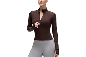 CRZ YOGA Butterluxe Womens Cropped Slim Fit Workout Jacket Weightless Track Athletic Full Zip Up Tops with Thumb Holes