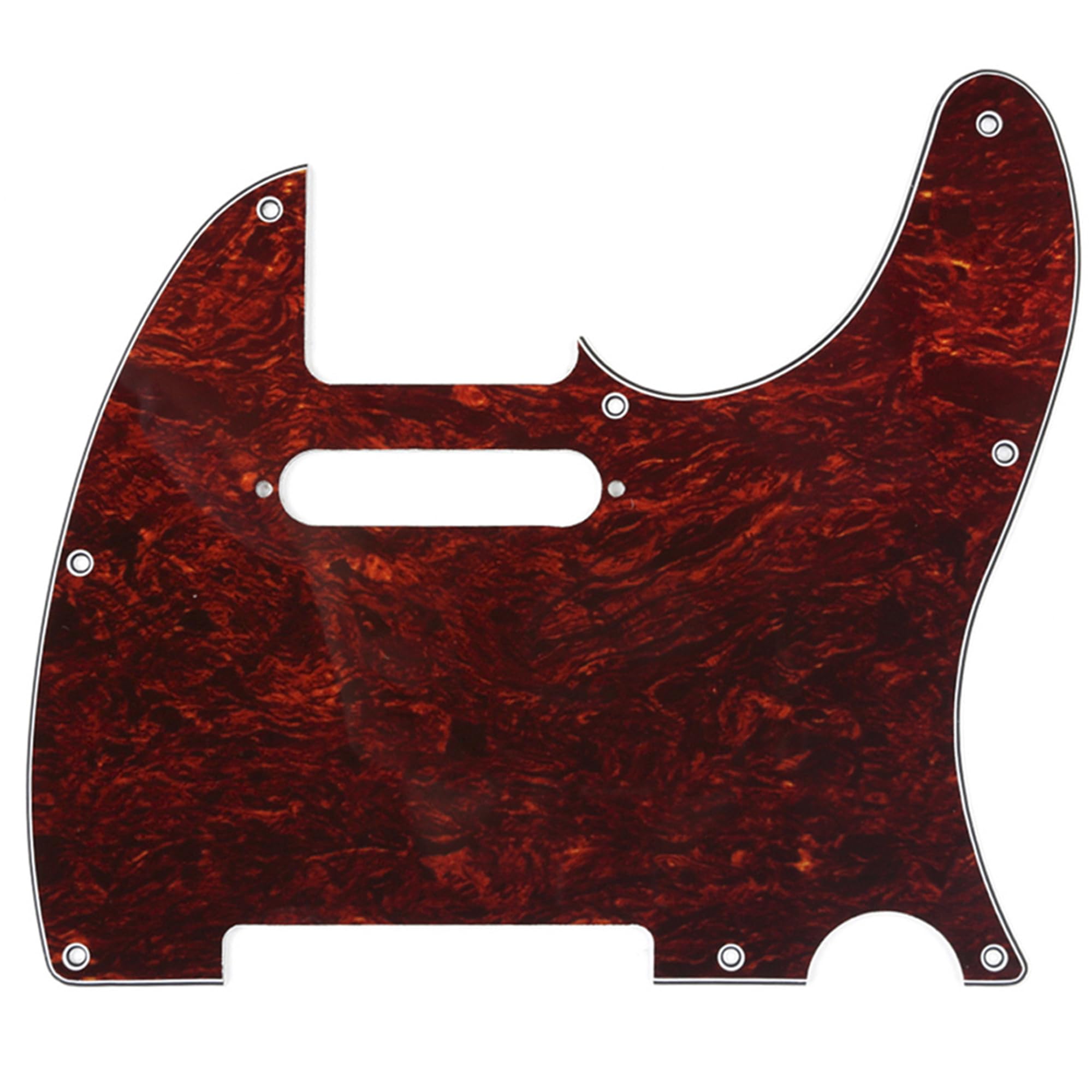 Musiclily 8 Hole Tele Pickguard Scratch Plate for Fender USA/Mexican Standard Telecaster Modern Style Electric Guitar, 4Ply Red Tortoise โ image 1