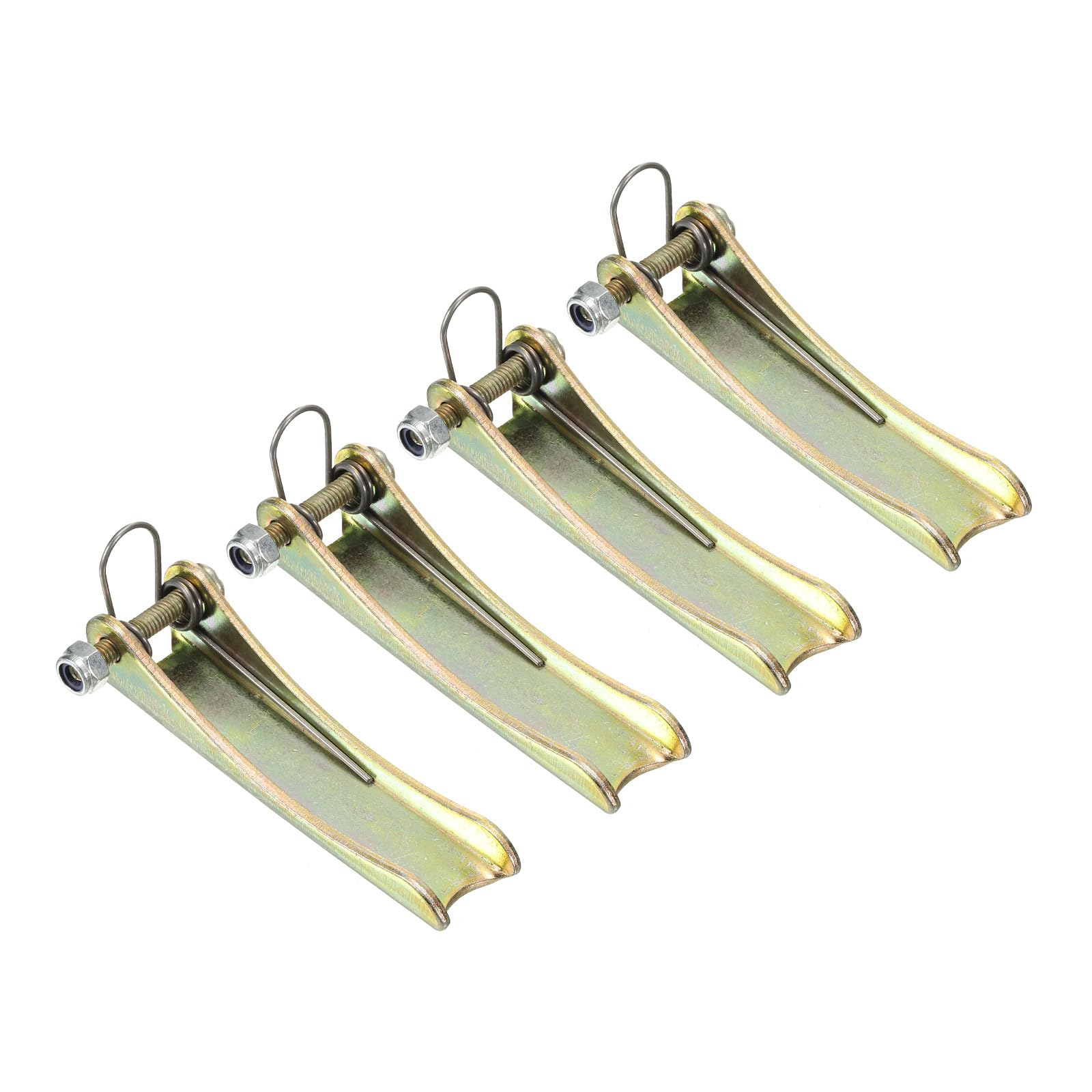 PATIKIL 2.7 Inch Hook Safety Latch Kit, 4 Pack Metal Towing Hitch Replacement for Clevis Hook Trailer, Golden Tone