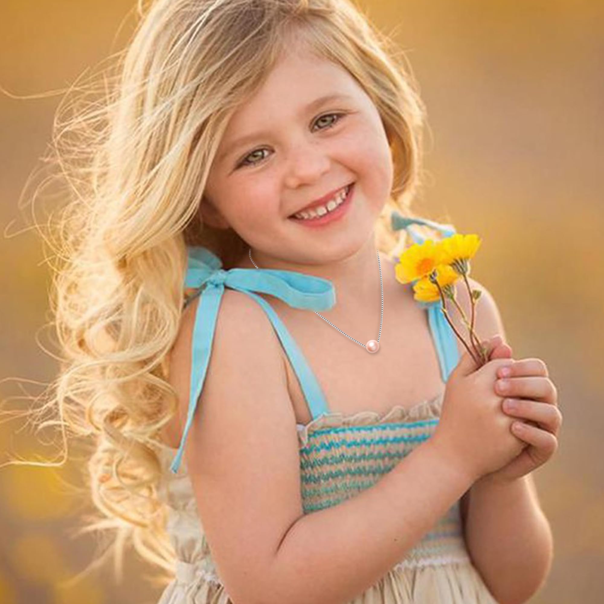 Sereney Birthday Gifts for Girls Women, Sterling Silver Pearl Necklace as 7 9 10 11 13 15 16 18 21 30 40 50 60 Year Old Birthday Gifts, Single Pearl Necklace as Bday Gifts for Friends Lockets