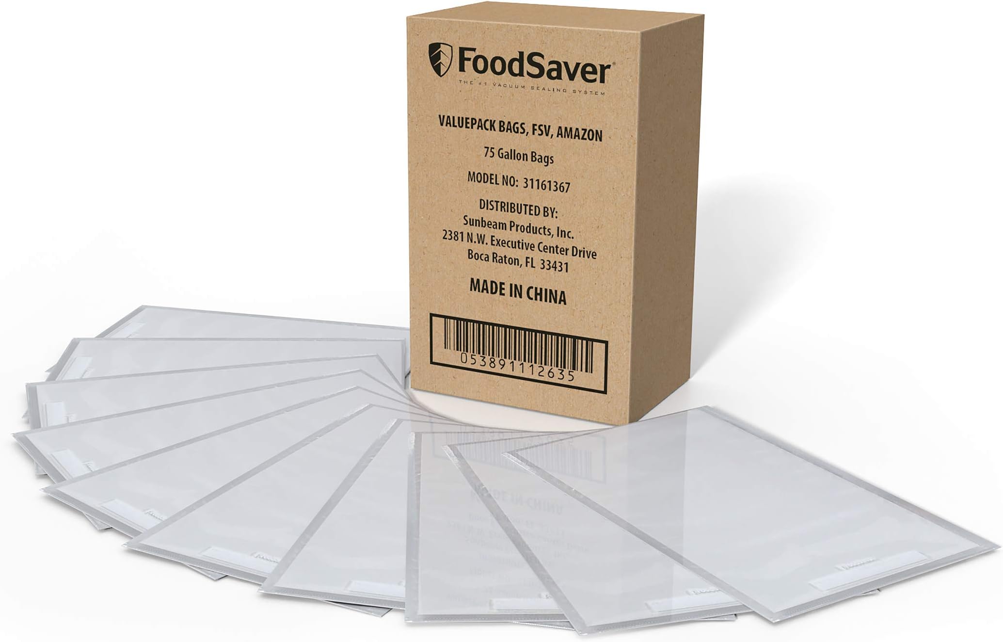 FoodSaver31161367 1-Gallon Vacuum Sealer Bags, Plastic, Clear