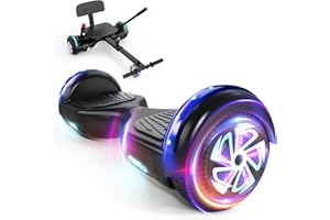 LIEAGLE Scooter Seat Attachment, Adjustable Frame Length Scooter Go Kart Combo, Self Balancing Scooter with Bluetooth Speaker, LED Wheel Lights for Kids Teenagers Adults