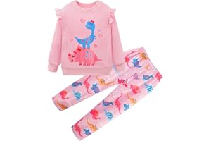RETSUGO Girls 2 Piece Outfits Toddler Girls Leopard Print T-Shirt and Leggings Set School Outfits Girl Clothes Fall Sets