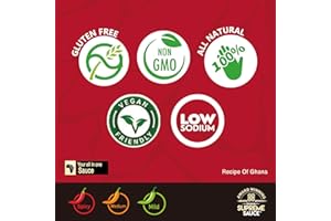 GHANA SUPREME SAUCE - Marinade for Meats and Base for Jollof Rice - Medium - 12 Fluid Ounces