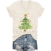 Vintage Flowers V Neck Shirt for Women Boho Floral Wildflowers Graphic Tee Casual Summer Vacation Beach Short Sleeve T Shirt
