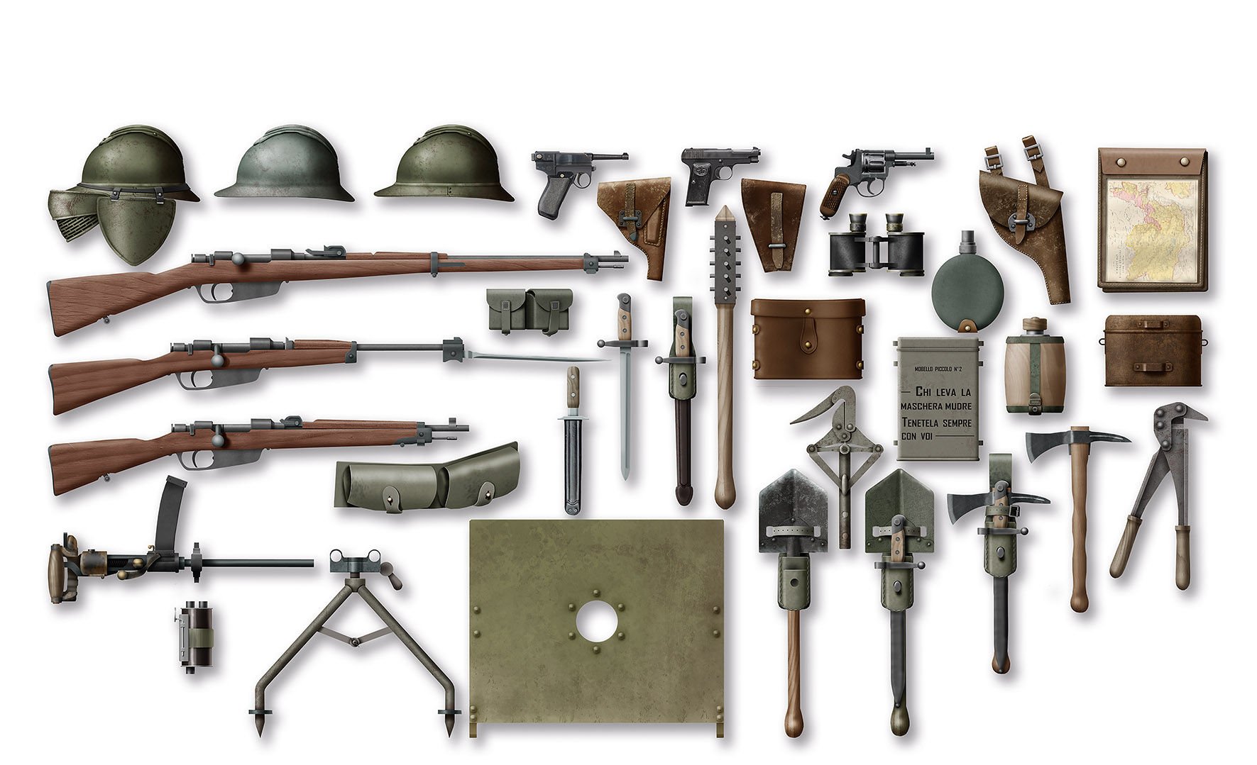 ICM 35686-1/35 WWI Italian Infantry Weapons and Accessories, Figures