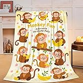 Monkey Blanket Cute Monkey Throw Blanket Gifts for Women Girls Fleece Fuzzy Soft Cozy Flannel Monkeys Animal Plush Warm Bedding Stuff for Kids Adults Sofa Couch 40 x 50 Inch