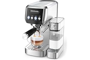MAttinata Espresso Machine 20 Bar, Espresso Maker with Milk Frother, Cappuccino Machine for Home with 2.0 Long Life Automatic Milk Tank, Coffee Maker Present, Stainless Steel-Mattino Ultra