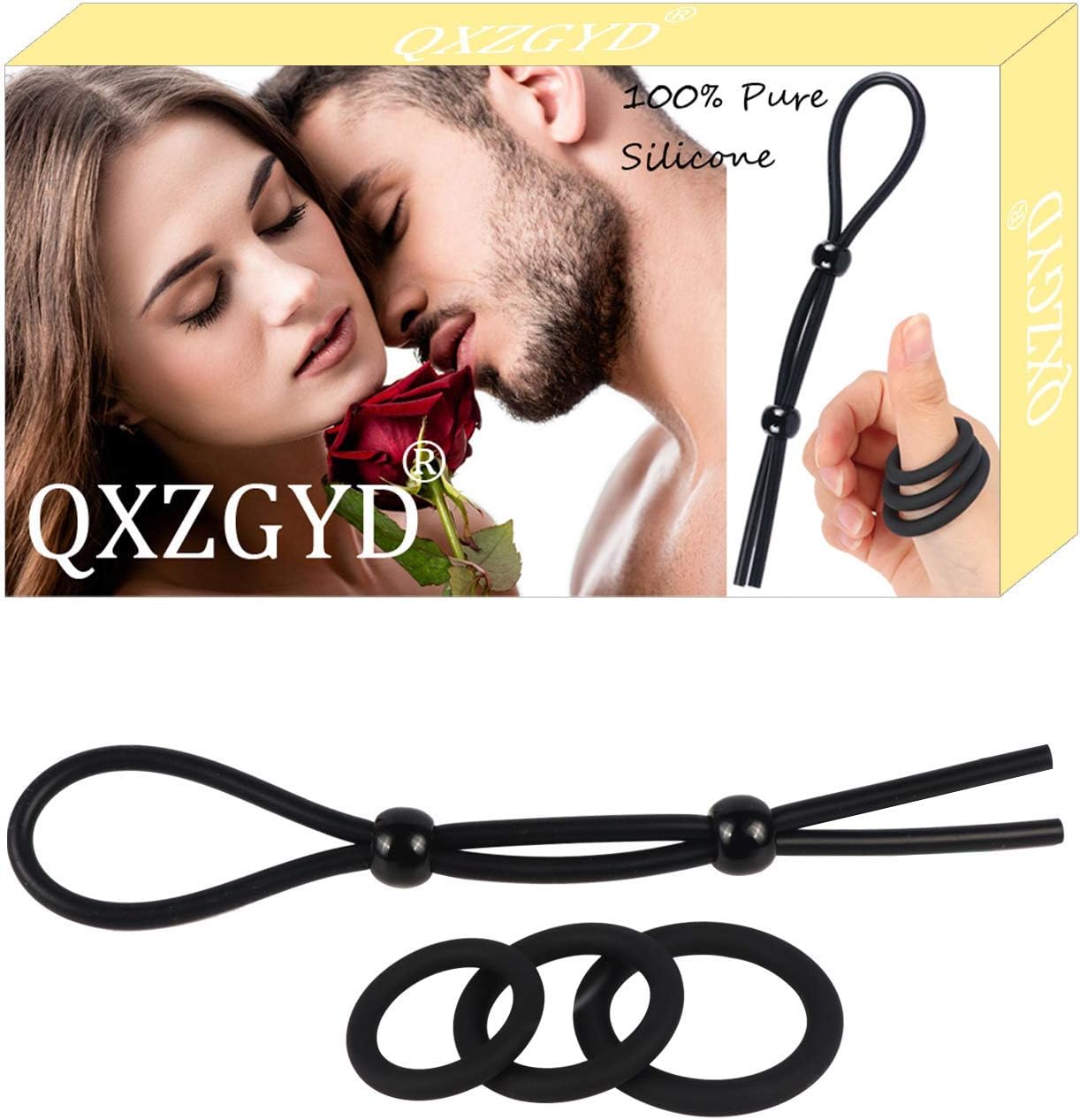 QXZGYD Silicone Exercise Bands Training Rings Cord Adjustable for Men Women Release Tie, Flexible, Time Delay, 4 Pcs