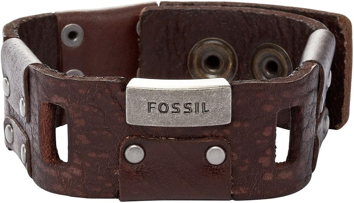 Fossil JF869720 Bracelet Homme Cuir Métal 23 cm Amazon.fr