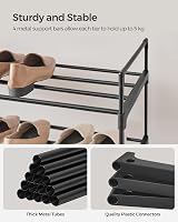 Songmics 4-Tier Shoe Rack Metal Storage Organiser 16-20 Pairs Black LSA14BKV2 view 4