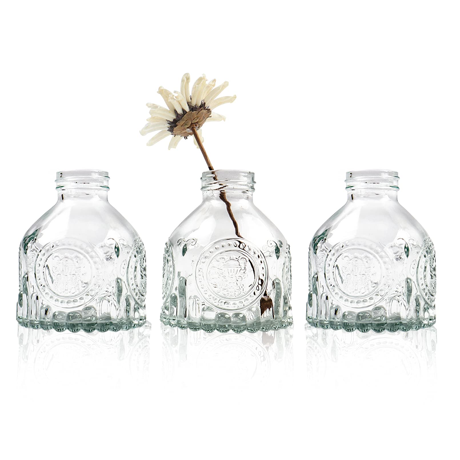 3 Pack Glass Bud Vase for Flowers Small Glass Vase for Table Decoration Home Party Decoration Transparent
