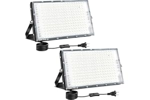 LED Flood Lights Outdoor, 2 Pack 150W 15000LM Super Bright Exterior Floodlight, IP65 Waterproof LED Work Light, 6500K Dayligh