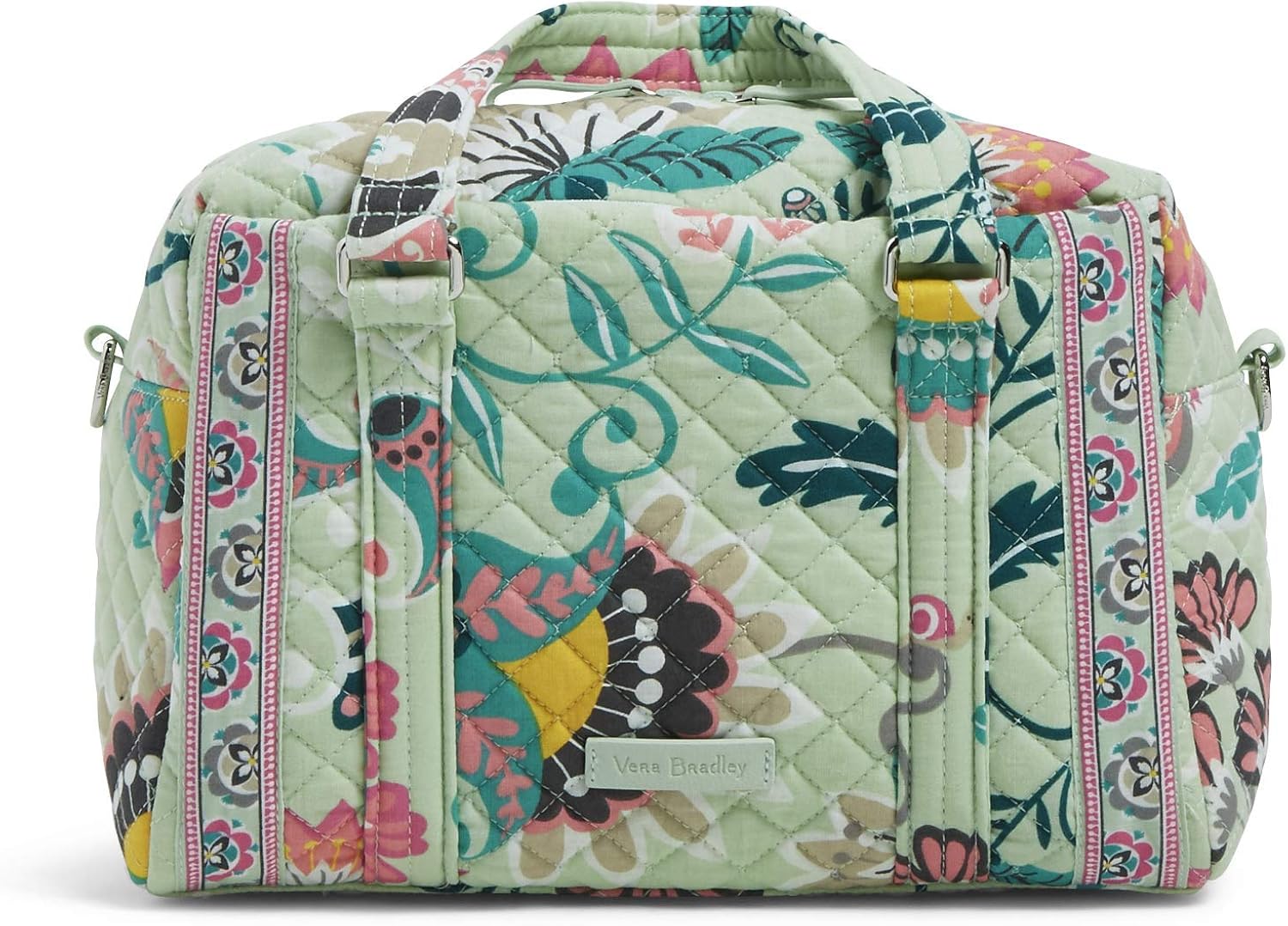 Vera Bradley Iconic 100 Handbag, Signature Cotton, Mint Flowers Amazon.co.uk Shoes & Bags