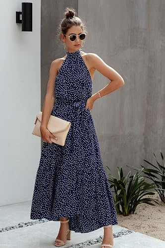 chinese dress ladies PRETTYGARDEN Womens Maxi Dress Short Sleeve V Neck Hollow Out Eyelet A main image 0