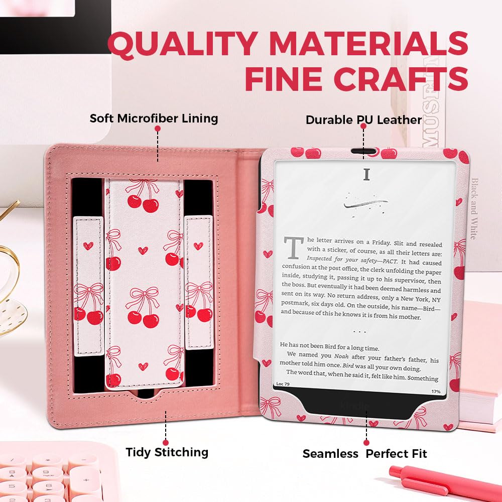 Pink Cherry Bow Case for 7