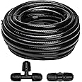 Maotong 40 FT 1/2 inch Drip Irrigation Tubing Main Line Hose Tube for Garden Irrigation System (Includes 1/2" Straight Connector and 3-Way Connector)