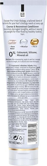 Pantene Hair Biology Cleanse and Reconstruct Clarifying Conditioner 160ml view 7