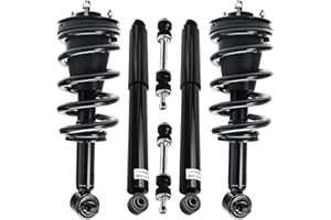 Detroit Axle - 6pc Struts Shocks Kit for 14-18 Chevy GMC Silverado Sierra 1500 Complete 2 Front Struts w/Coil Springs 2 Sway Bars 2 Rear Shock Absorbers 2014 2015 2016 2017 2018 Replacement Suspension