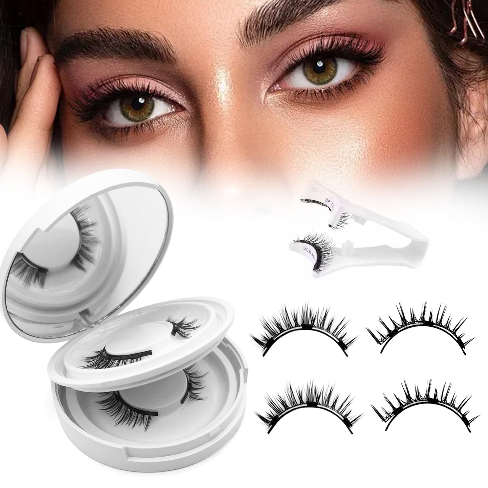 Photo 1 of Elara Craft Magnetic Eyelashes,Magnetic Eyelashes with Applicator,2025 New Magnet Lashes Natural Look,Reusable No Glue Needed Soft Lashes Kit for Women Daily Use(02+04)