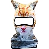 3D Cat Ski Balaclava Animal Sheisty Face Mask with Ears for Music Festivals, Raves, Ski Outdoor Activities, Halloween, Party