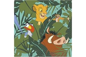 Multicolor Disney Lion King Beverage Napkins (16 Count) - Add a Roaring Touch to Your Celebrations with Our Vibrant, Themed N