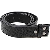BC Belts Leather Belt Strap with Embossed Celtic Knot Weave Pattern 1.5" Wide with Snaps