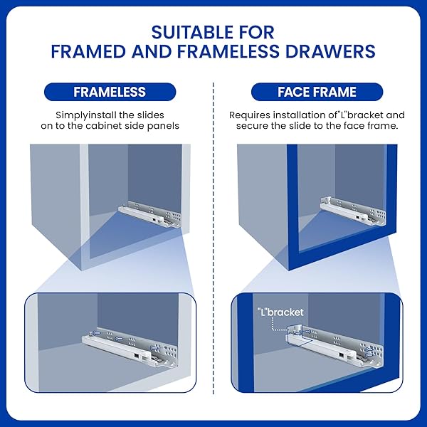 LONTAN UNDERMOUNT SOFT CLOSE DRAWER SLIDES 21 INCH HIDDEN BOTTOM MOUNT FULL EXTENSION CABINET RAILS WITH REAR MOUNTING BRACKET AND LOCKING DEVICES 1 PAIR CONCEALED DRAWER RUNNERS 100LB LOAD CAPACITY