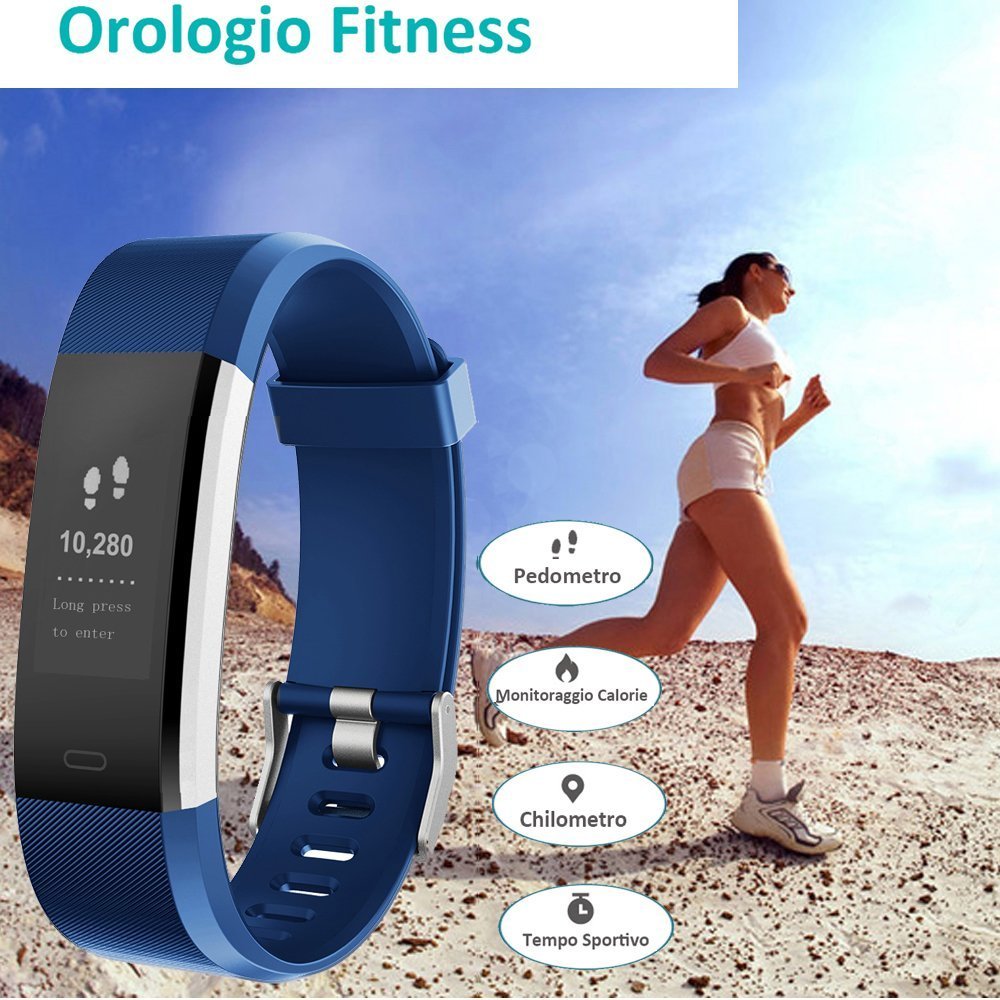 YAMAY Smartwatch Braccialetto Fitness Activity Tracker Smart Watch Android iOS Orologio Cardiofrequenzimetro da Polso Contapassi Calorie Notifiche Sport Donna Uomo Bambini per Samsung Xiaomi Huawei