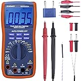 Kuman Digital Multimeter,True RMS 6000 Counts Multimeters Manual Auto Ranging,Measures Voltage,Current,Resistance,Tests Diode