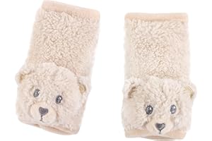 Hudson Baby Unisex Baby Cushioned Strap Covers, Tan Bear, One Size