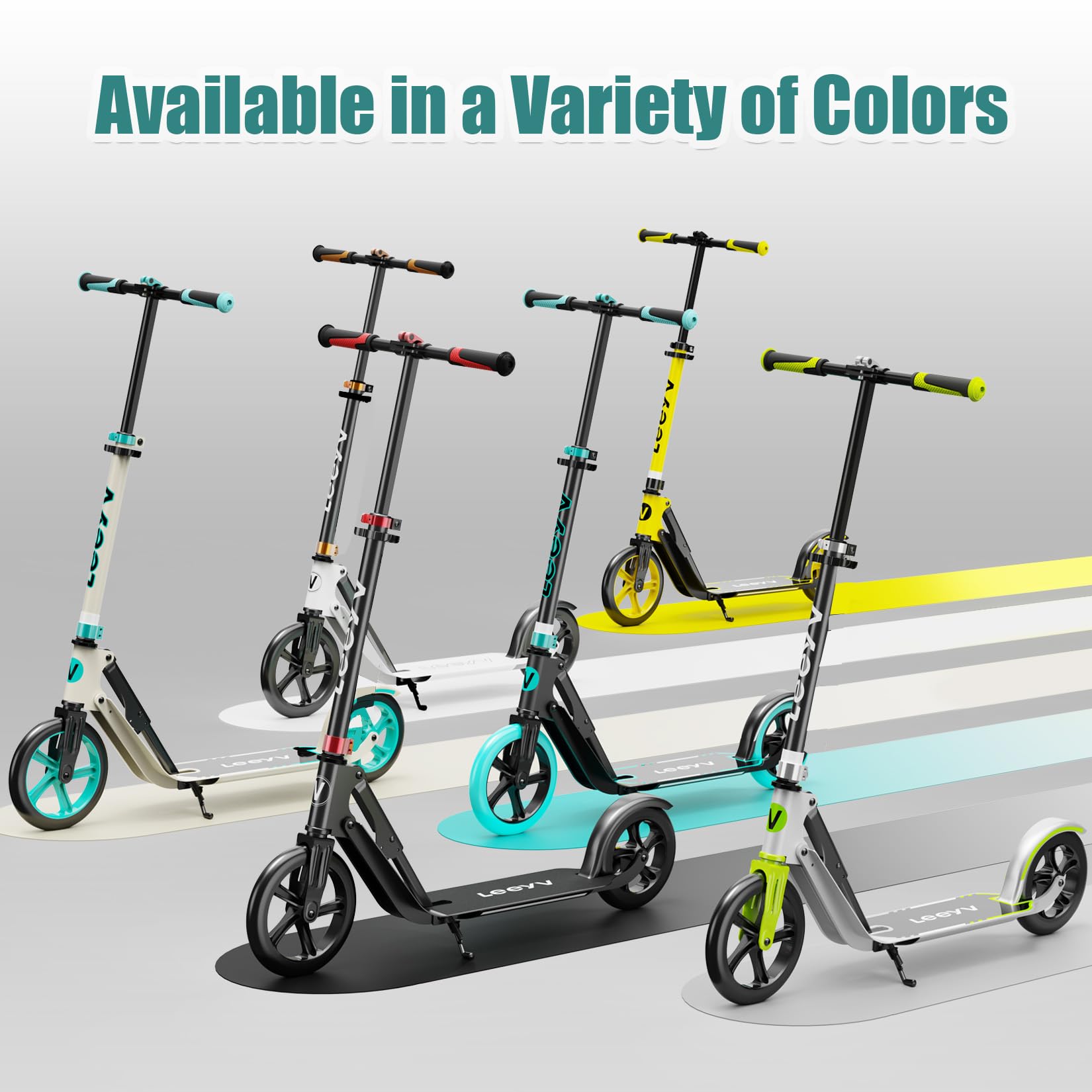 Adult Scooter - Folding, Adjustable Height, Big Wheels, Lightweight All-Aluminum Frame | Suitable for Teens 12+ | 265lbs Weight Limit