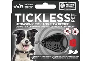 Tickless Pet Ultrasonic Anti Tick Bite and Flea Spread Device Black | Fragrance-Free Protection for Cats and Dogs Lasts 6 Months | On Collar and Harness