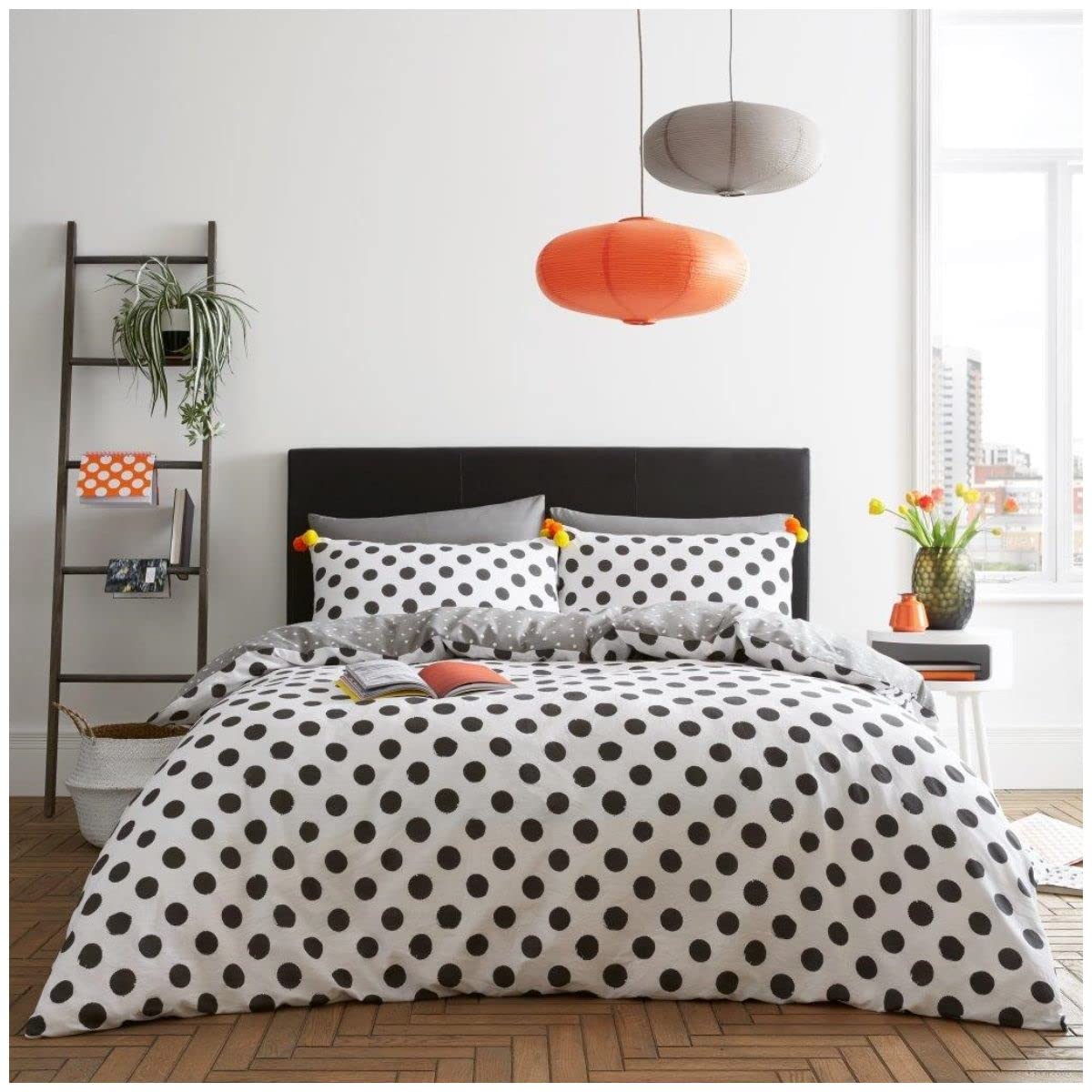 GC GAVENO CAVAILIA Home Collection Bedding, 3 Piece Cotton Blend Reversible Bedlinen Easy Care Bedset, Grey, 1 Quilt Cover and 2 Matching Pillow Cases