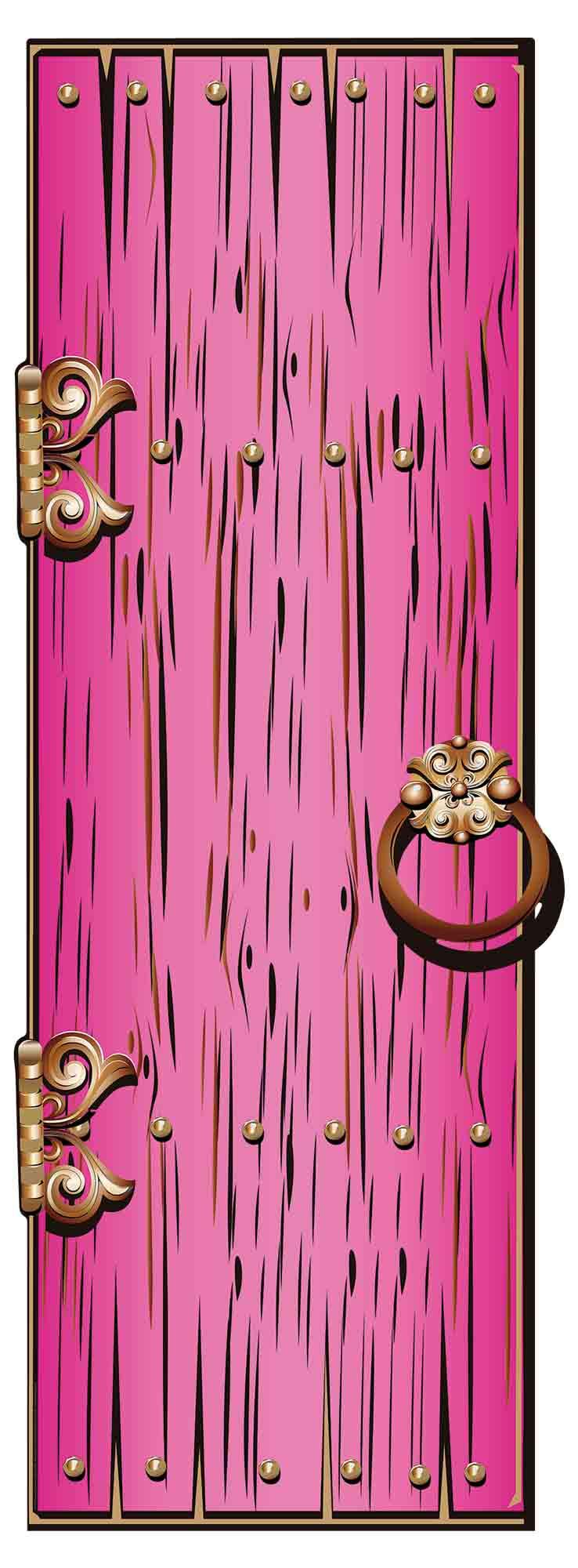 STAR CUTOUTS SC1638 Fantasy/Magical/Fairy Single Doors Large Height 195cm Width 68cm Pink, Solid, Multicolour, Regular