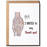 EdgarGifts Thank You Skeleton Card - Knee Cute Card - Medical Thank You Card - Gratitude Card - Keepsake For Doctor Nurse