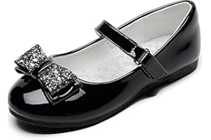 Parrosoo Toddler Girls Dress Shoes Girls Flower Shoes Princess Wedding Party Girls Flats for Little/Big Kids