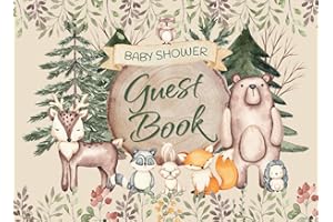 Baby Shower Guest Book Woodland: Wishes For Baby, Advice & Gift Log, Unique Design & Color Interior