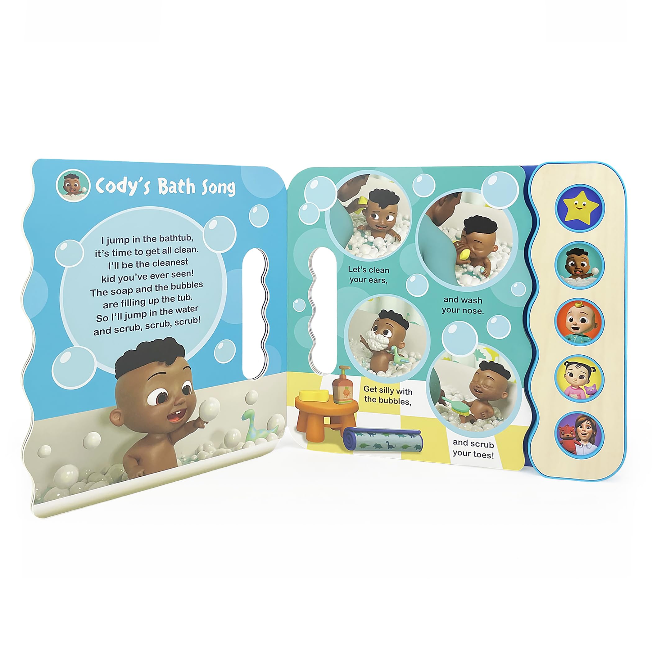 Cocomelon Yes, Yes Bedtime 5-Button Song Book: Sing and Read Toy Book with JJ and Friends, Ages 2-7