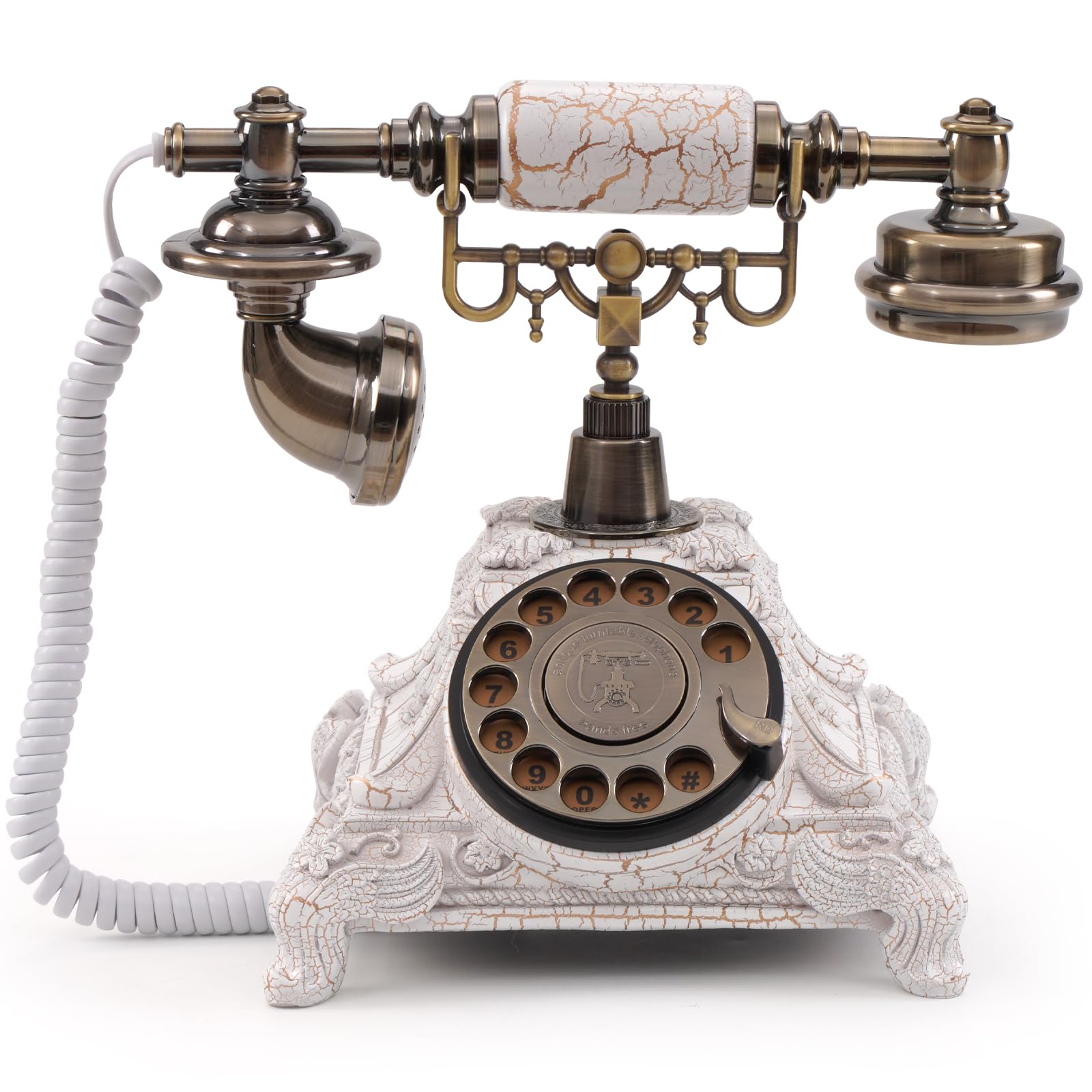 Photo 1 of Audio Guest Book Phone, 32G Capacity Vintage Audio GuestBook Wedding Phone, Retro Audio Telephone Recording Customized Voice Message for Your Wedding Party, Retro White