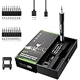 JAKEMY Electric Screwdriver,Mini Laptop Screwdriver Repair Tool Kit Cordless Torque Power Screwdriver Gear Adjustable with Light Manual&Automatic Screwdriver Rechargeable for Phone,Consoles,Toys,Ect