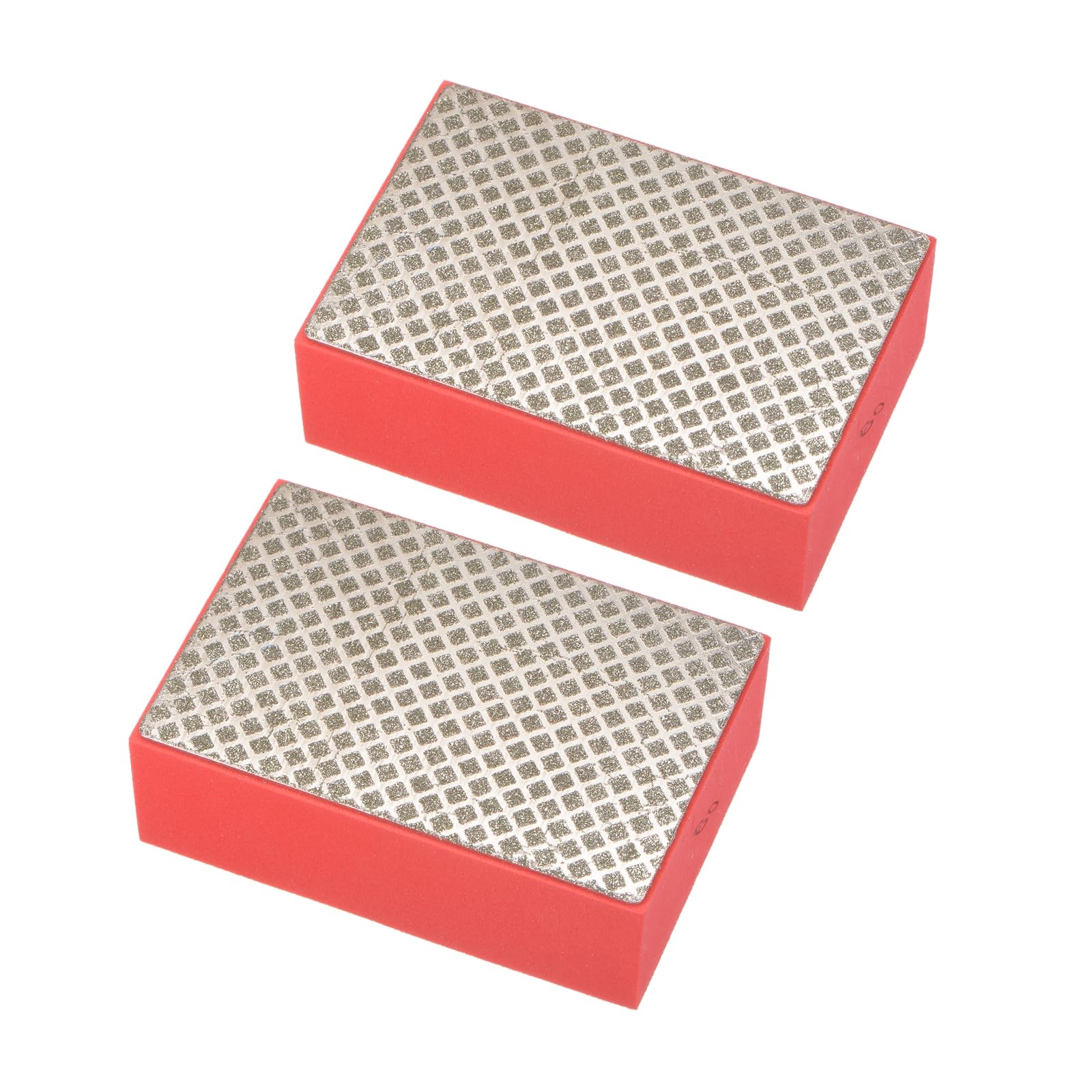 CoCud Diamond Hand Polishing Pad, 60 Grit 3.54"x2.36" Total Size, Glass Grinding Pads Sanding Block Sponge Backing - (Applications: for Metal Grinding), 2-Pieces