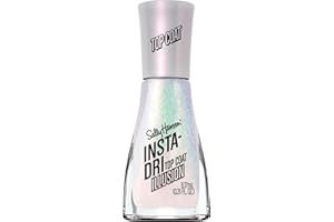 Sally Hansen Insta-Dri Nail Polish Top Coat | Quick Dry, Long Lasting, Streak-Free Shine, Sheer | Illusion | Shimmery White Nail Polish